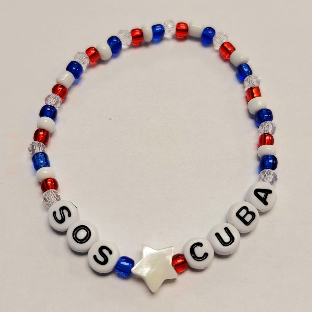 SOS Cuba Seed Bead Bracelet